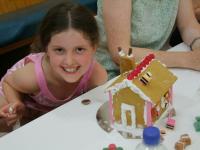 Josie and her gingerbread house 800